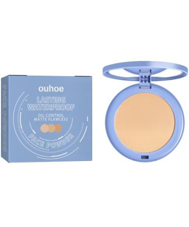 Oil Control Face Pressed Powder  Matte Smooth Setting Powder Makeup  Silk Soft Mist Powder Cake Waterproof Long-lasting Finishing Powder  Flawless Lightweight Face Cosmetics (Natural Beige)