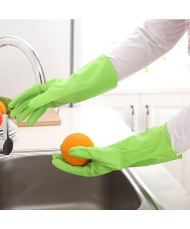 KKRAUS 3 Pairs Non-Slip Rubber Gloves Reusable Cleaning Gloves Dishwashing Gloves Kitchen Washing Up Gloves for Household (Color : Green Size : Medium) Medium Green - Buy Online on GoSupps.com