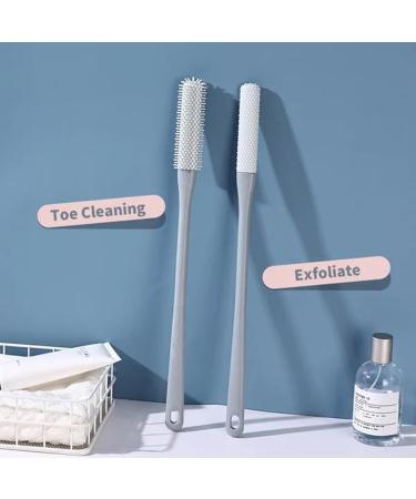 Toe Gap Cleaning Brush Silicone Foot Scrubber for Shower Foot Scrubber in Shower 15.7" Foot Scrubber in Shower with Long Handle Silicone Foot Brush (2 Set Pink) - Buy Online on GoSupps.com