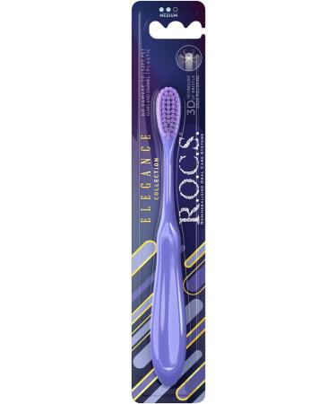 ROCS Toothbrush Elegance - Medium Firmness Comfortable Handle Colorful Design - International Shipping Available - Buy Online on GoSupps.com