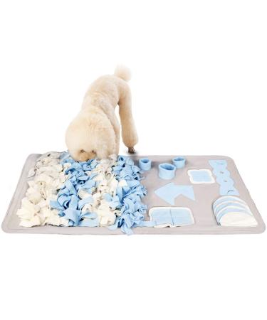 STELLAIRE CHERN Snuffle Mat for Small Large Dogs Nosework Feeding Mat Easy to Fill and Machine Washable Training Mats Pet Activity/Toy/Play Mat, Great for Stress Release 23.6x39.4 Inch (Pack of 1) Grey