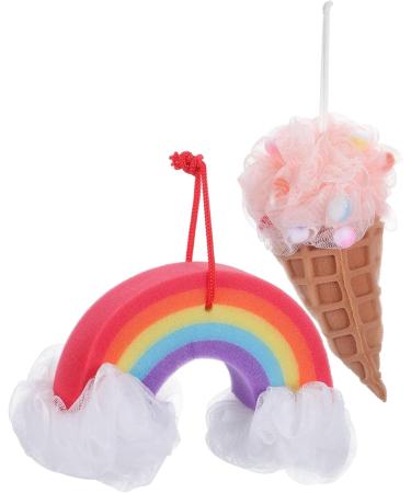 Beavorty 4 Pcs Rainbow Bath Exfoliating Loofah Sponge - Reusable Shower Accessories for Women - Buy Online on GoSupps.com