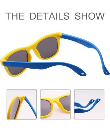 FOURCHEN Flexible Polarized Baby Sunglasses with Strap | Age 0-3 | Yellow - Buy Online on GoSupps.com