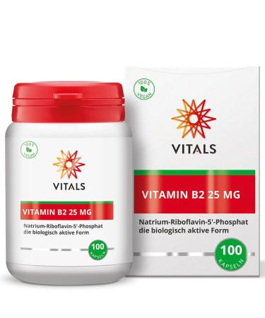 Vitals - Vitamin B2 25 mg 100 capsules Sodium riboflavin-5'-phosphate. The biologically active form. High dose in pure form.
