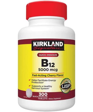 Kirkland Signature Expect More Quick Dissolve B-12 5000 mcg, 300 Tablets