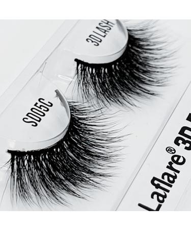 MRS GWEN HAIR & ACCESSORIES Laflare Lashes 3D Faux Mink Eyelashes Premium Silk Lashes Feather Light & Reusable Natural Looking Easy to Apply (SD05C)