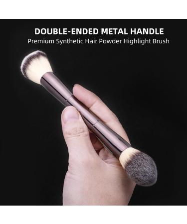Soft Nylon Hair Contour Powder Brush & Highlighter - Double Ended Makeup Brush for Flawless Application | International Shipping - Buy Online on GoSupps.com