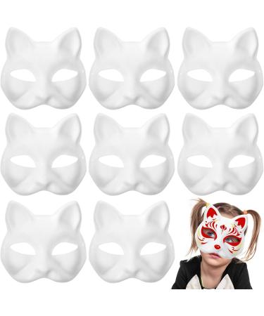 DECHOUS 30 Pack White Cat Masks & Unfinished Fox Masks Paintable Half-Face Masks for Easter Cosplay & Parties - Buy Online on GoSupps.com