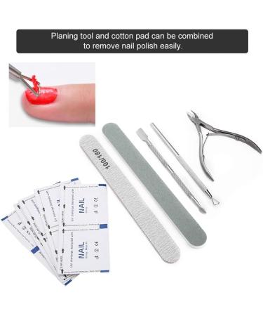 Manicure Tool Set Stainless Steel Double Head Nail File Cuticle Nippers Pusher Polish Removal Planing Tool for Home and Salon Use - Buy Online on GoSupps.com