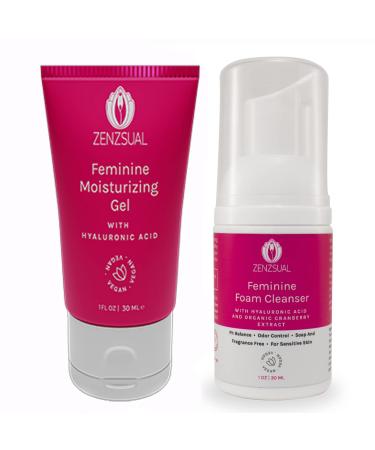 ZENZSUAL Feminine Foam Cleanser + Gel with Hyaluronic Acid (1 Oz. ea.)