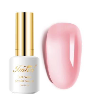 Imtiti Gel Nail Polish- Jelly Light pink Color Gel Polish Soak Off Nail Lamp Nail Art Manicure Salon DIY at Home 15ml Christmas Nail Art
