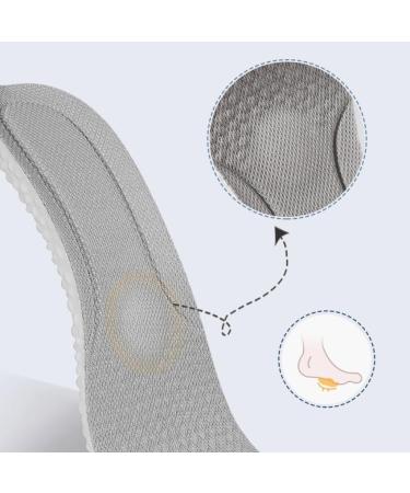 Buy High Elasticity Sports Insoles for Men & Women - Breathable Anti-Slip Comfortable Foot Support - Size 35 Gray - Buy Online on GoSupps.com
