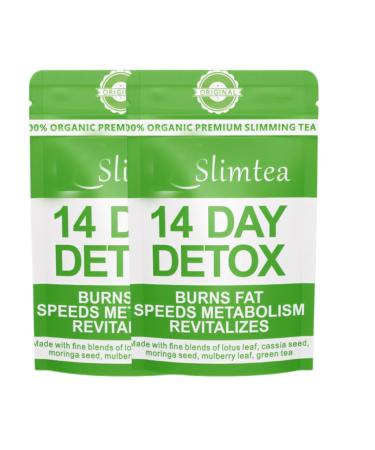 Tisane D toxifiante For La Perte De Poids (14 Jours) - Br leur Graisse Naturel For Abdominale Favorise Le Nettoyage Du Corps Et Une Digestion Saine(2PCS)