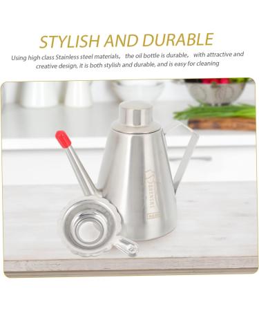 Zerodeko 4pcs Stainless Steel Oil Pot Olive Oil Cooking Oil Container Portable Tea Kettle Vinegar Pourer Pot Practical Oil Dispenser Stainless Steel Oil Bottle Vinegar Bottle Anti-spill 16x14cmx4pcs Silverx4pcs - Buy Online on GoSupps.com