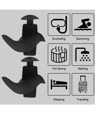Keenso Silicone Earplugs - Waterproof Low-Noise Earplugs for Swimming Sleeping & Studying - Soft & Comfortable (Black) | International Shipping Available - Buy Online on GoSupps.com