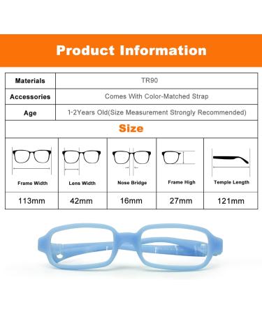 Enzodate Toddler Glasses - Flexible Size 42/16 for Small Children | Stylish & Durable Wavy Design - Buy Online on GoSupps.com