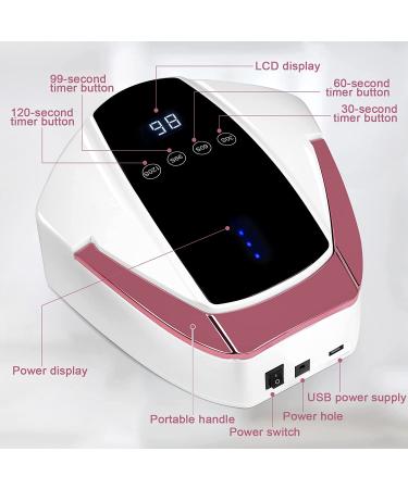 96w Rechargeable UV Nail Lamp | Cordless LED Light for Gel Nails | Portable Handle, Auto Sensor & 4 Timers | Professional Nail Curing Tool - Buy Online on GoSupps.com