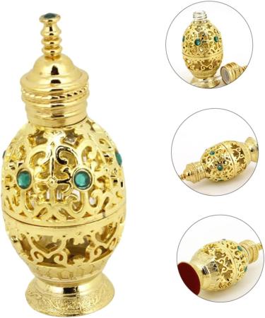 Angoily Essential Oil Bottle Empty Glass Bottle Vintage Decor Perfume Decorative Handicraft Terrarium Container Glass Container Gold Trim Delicate Travel Zinc Alloy Crystal Glass - Buy Online on GoSupps.com