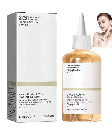 Glycolic Acid 7% Toning Resurfacing Solution Hydrating Toning Solution Hydrating Toner for Face Brighten Blemishes Acne Exfoliate and Rejuvenate Moisturize & Strengthen Your Skin-100ml