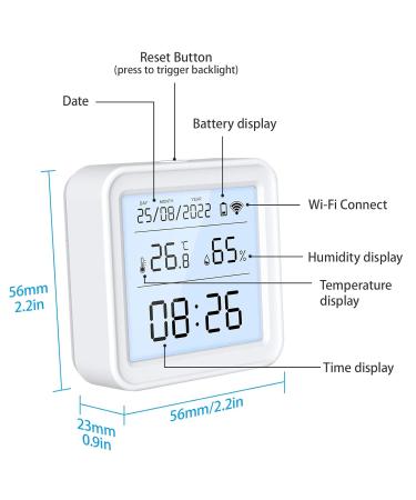 DIFCUL WIFI Thermometer Hygrometer - Mini LCD Digital Indoor Thermometer with Alexa & Google Support | Accurate Temperature & Humidity Monitor - Buy Online on GoSupps.com