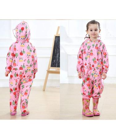 JiAmy Baby Girls Waterproof Pink Rain Suit | Hooded All in One Rainsuit for Outdoor | 1-3 Years - Buy Online on GoSupps.com