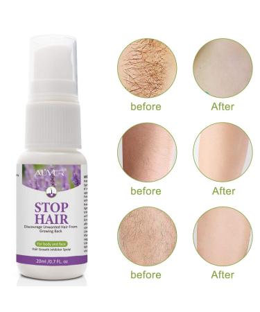 Painless Permanent Hair Removal Inhibitor Spray - Stop Hair Growth for Face Arms Legs & Armpits - 20ml | International Shipping Available - Buy Online on GoSupps.com