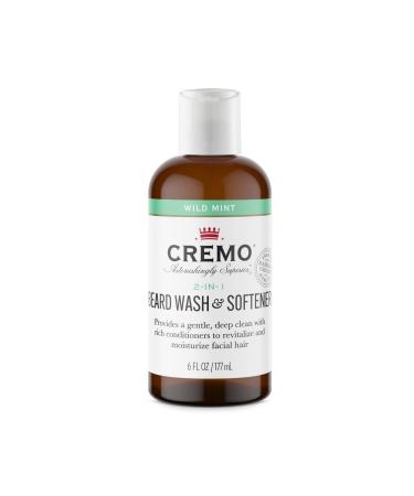 Cremo 2-in-1 Mint Blend Beard Wash & Softener  Cleans and Conditions All Lengths of Facial Hair  6 Oz.