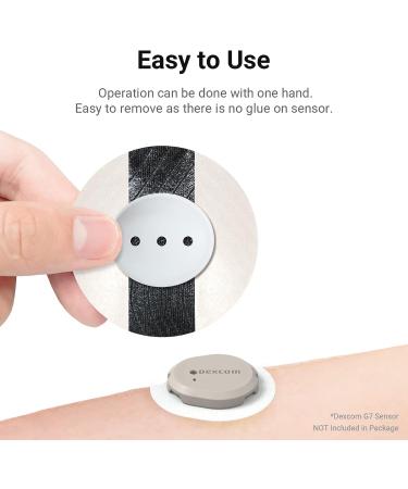 KOVOQ Dexcom G7 Adhesive Patches - 25 Waterproof Patches + 1 Hardshell Cover | Latex-Free, Hypoallergenic, Breathable - Black - Buy Online on GoSupps.com