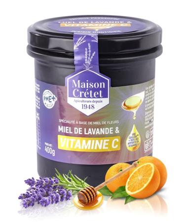 Maison Cr tet | Lavender Honey and Vitamin C | made in France | Opaque black glass jar | preparation in 400gr jar