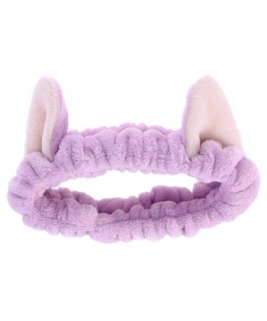 Pretyzoom Cat Ears Headband - Purple Plush Elastic Hair Band for Women & Girls - Perfect for Face Washing & Makeup - Buy Online on GoSupps.com