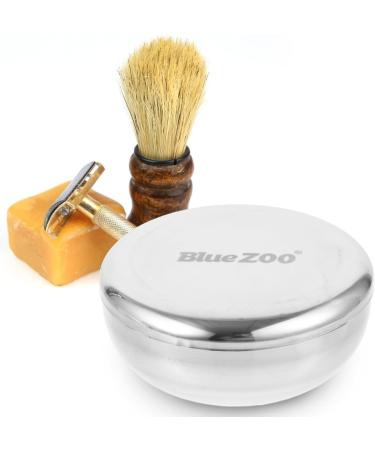 ROSENICE Stainless Steel Shaving Bowl Soap Dish for Men - Silver | Premium Quality Grooming Essential - Buy Online on GoSupps.com
