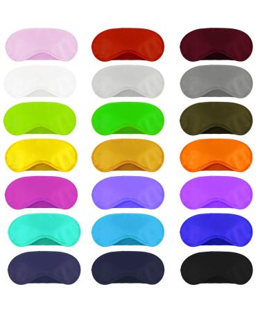 Aneco 50 Pieces Blindfold Eye Mask Shade Cover with Nose Pad and Adjustable Strap for Travel Sleep or Party Supplies 21 Colors