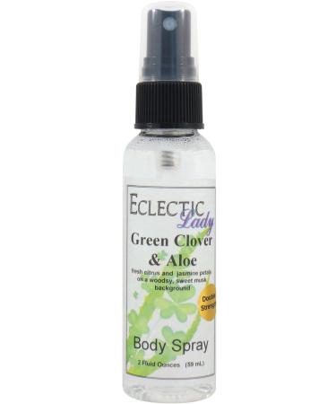 Green Clover And Aloe Body Spray (Double Strength) 2 ounces Body Mist for Women with Clean Light & Gentle Fragrance Long Lasting Perfume with Comforting Scent for Men & Women Cologne with Soft