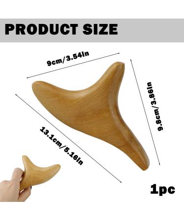 LNQ LUNIQI Trident Wood Massage Tool - Natural Gua Sha for Hands Feet Back & Face | Best Kampfolz Hand Massager for Relaxation - Buy Online on GoSupps.com