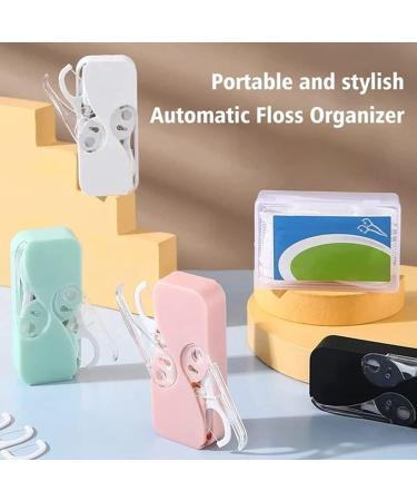 Portable Floss Dispenser | Refillable Dental Floss Picks Case | Travel-Friendly Automatic Floss Organizer (White+Green) - Buy Online on GoSupps.com