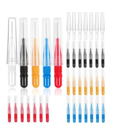 Ingjia 40 pieces of interdental brushes interdental brushes toothbrush gap intermediate room cleaner reusable suitable for cleaning between the teeth