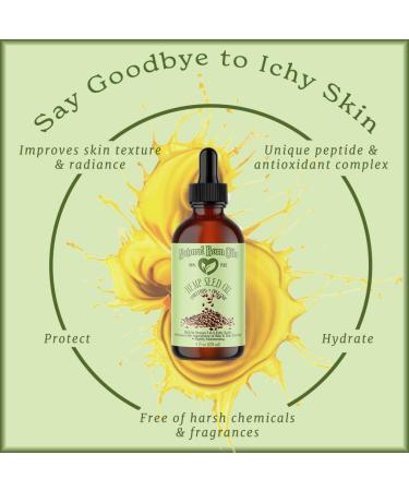 Natural Born Oils Hemp Seed Oil 4oz - Organic Cold-Pressed High in Vitamins & Minerals for Skin and Hair Revitalization - Buy Online on GoSupps.com