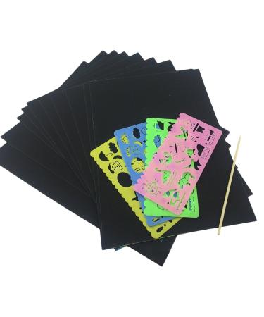 Mseeur Scratch and Sketch Art Papers, Scratch Art Rainbow with Two Stylus and Four of The Rulers