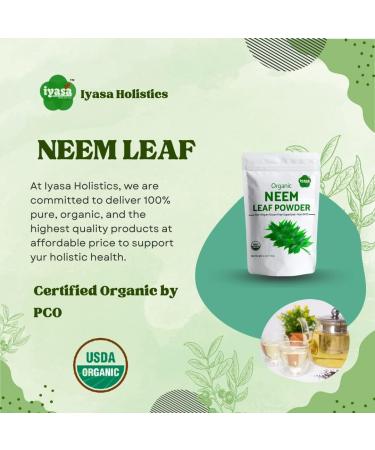 Iyasa Holistics USDA Organic Neem Leaf Super Greens Powder - 8 oz/ 226g - Purify Blood & Liver, Support Healthy Hair & Skin - Resealable Bag - Pack of 1 - Buy Online on GoSupps.com