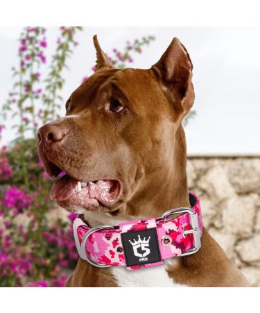 Tspro Tactical Dog Collar - Military Standard Strong & Thick Adjustable Camouflage Collar (Camo Pink L - 52cm-60cm) for Dogs - Buy Online on GoSupps.com
