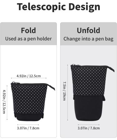 Sooez Cute Pop Up Pencil Case - Durable Telescopic Pen Holder for School & Office - Spacious & Portable Pencil Bag (Black) - Buy Online on GoSupps.com