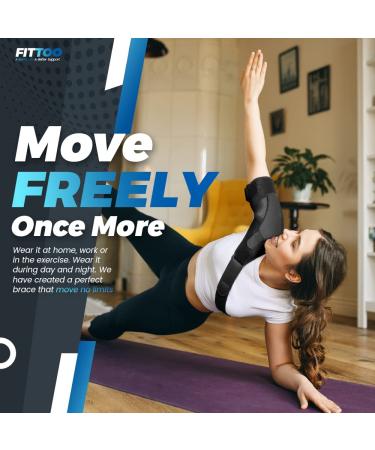 FITTOO Neoprene Shoulder Support Brace for Injury Recovery and Joint Protection - Unisex, Black - Buy Online on GoSupps.com