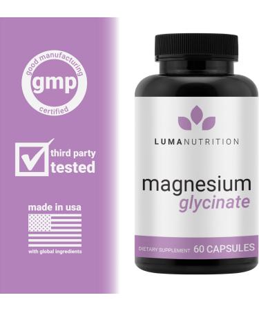 High Potency Magnesium Glycinate 1000mg Capsules - Chelated for Maximum Absorption - 60 Count - Buy Online on GoSupps.com