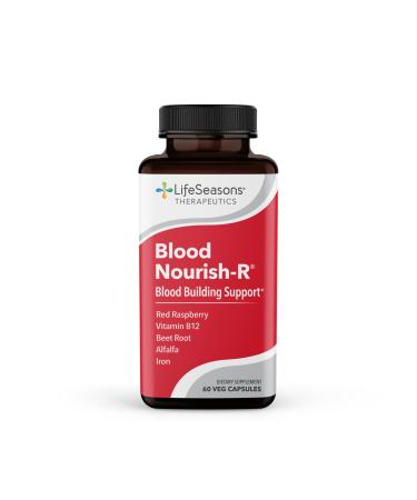LifeSeasons - Blood Nourish-R - Iron Deficiency Supplement - Supports People Dealing with Fatigue Paleness and Dizziness - No Constipation - Boost Blood Building - Iron Vitamin B-12-60 Capsules
