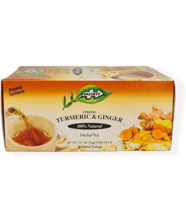 Caricom Products Ltd Dalgety Turmeric & Ginger Herbal Tea 100 All Natural Maximum Strength 40g Box 18 Herbal Tea Bags - Buy Online on GoSupps.com