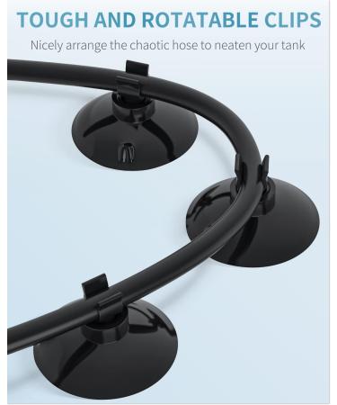 Pawfly Suction Cups Aquarium Clips - 20 Pack for 0.5cm ID Airline Hoses - Black Air Hose Holder Clamp Accessories for Fish Tank Ventilation - Buy Online on GoSupps.com