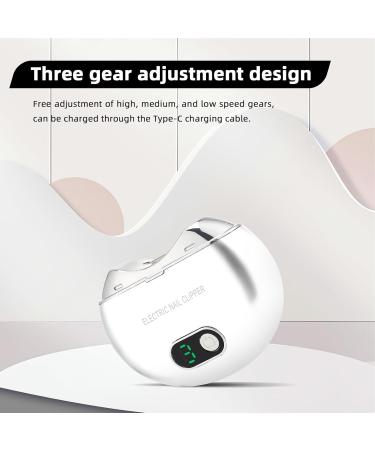 Automatic Electric Nail Clipper Electric Nail Trimmer with LED Light and 3 Speeds Electric Fingernail Cutter USB Rechargeable Electric Nail File with LCD Digital Display for Adult Seniors Baby White - Buy Online on GoSupps.com