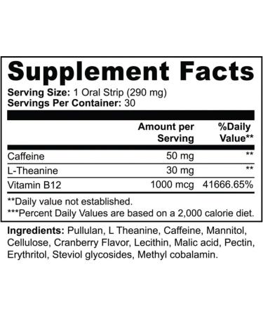 Energy Strips - Convenient Daily Energy Enhance Supports Vitality and Focus Refreshing Cranberry Flavor Easy-to-Use Dietary Supplement 30 Oral Strips - Buy Online on GoSupps.com
