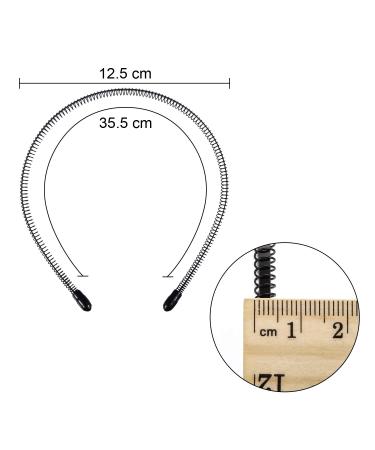 3 Pack Unisex Metal Headbands - Black Spring Wavy Nonslip Hair Bands for Men & Women | Sports Fashion Headwear - Buy Online on GoSupps.com