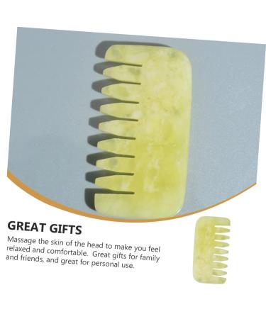 Orfofe Massagekamm - Jade Gua Sha Head Comb for Scalp Massage | Anti-K mm Tools for Relaxation & Wellness - Buy Online on GoSupps.com